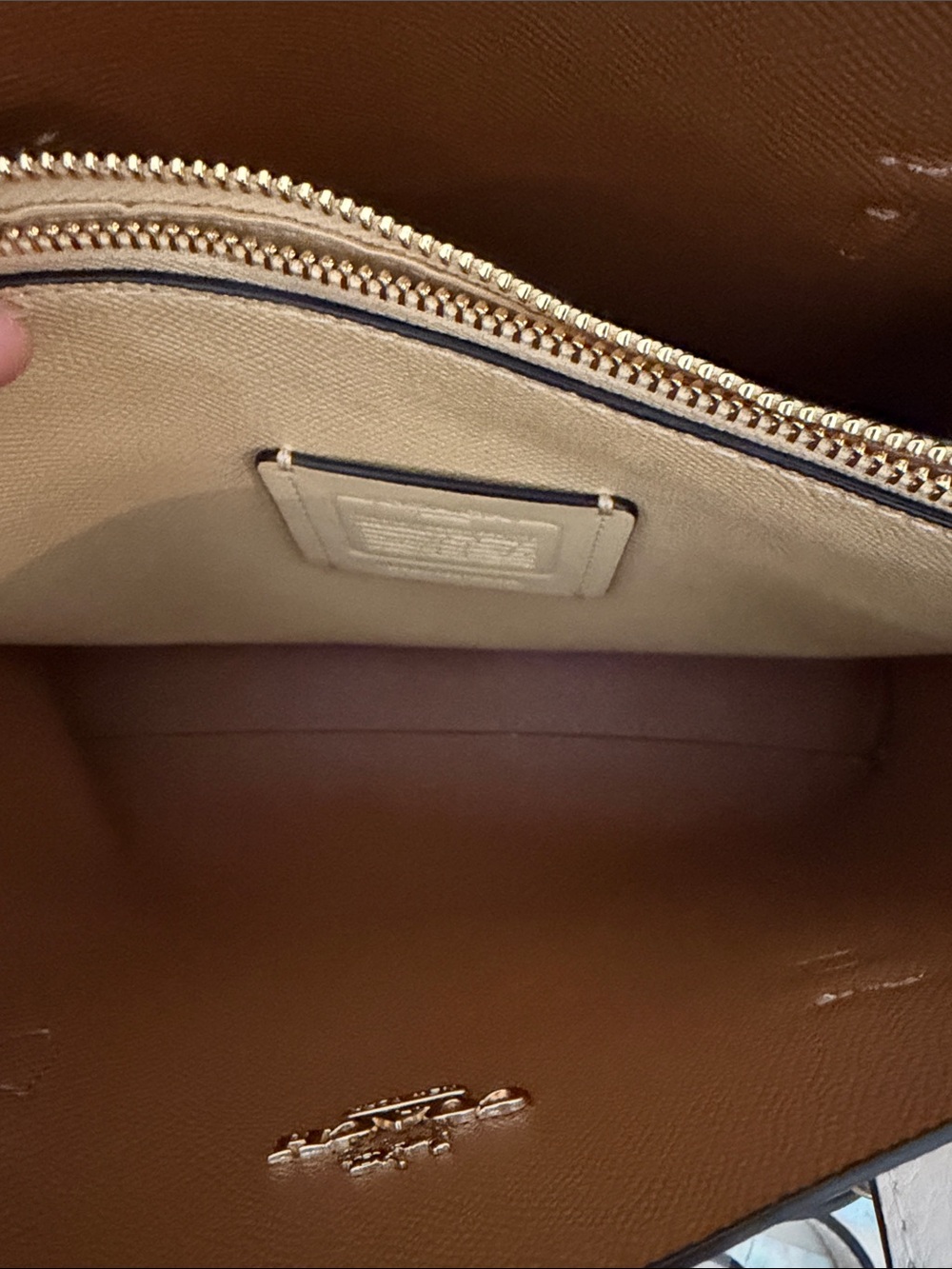 Coach Cream Leather Tote with Gold Hardware - Picture 14 of 16